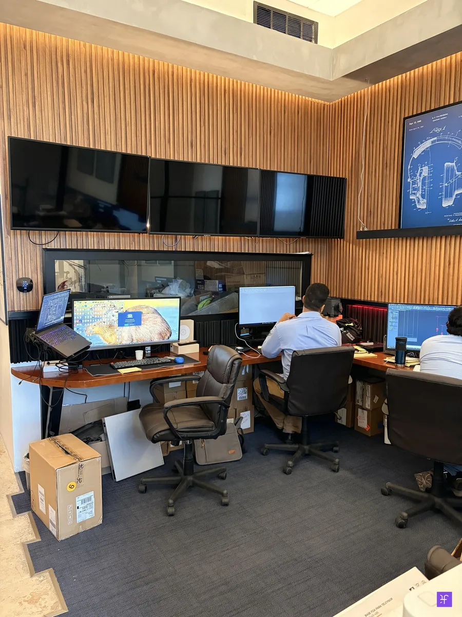 AF DEVS monitoring room with video wall and workstations
